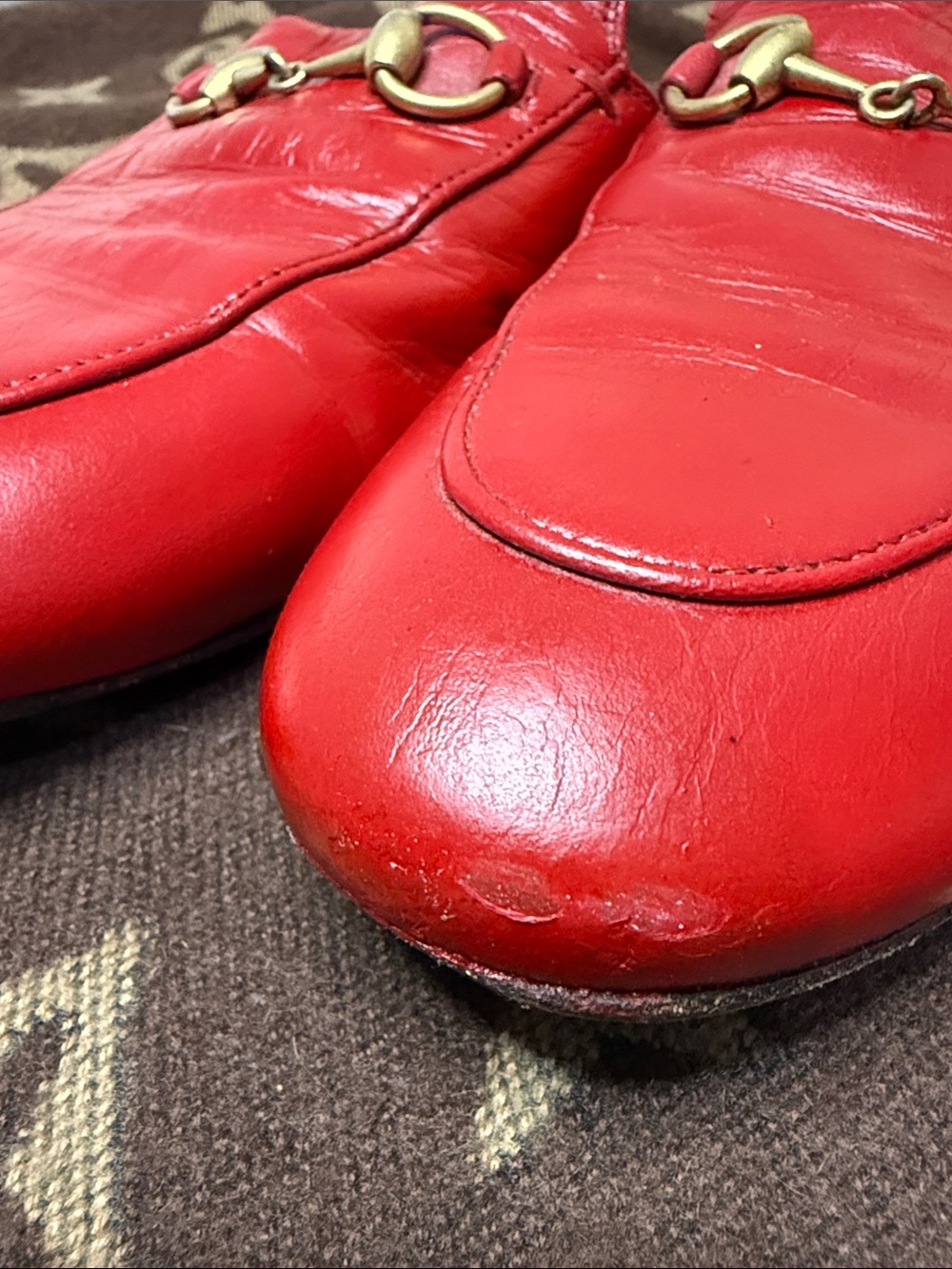 GUCCI WOMEN'S LOAFERS PRINCETOWN RED - Picture 12 of 12